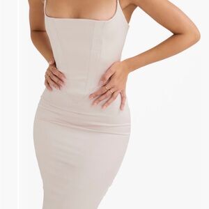 HOUSE OF CB Olivette Crystal Satin Corset Maxi Dress /Size M-US 6-8